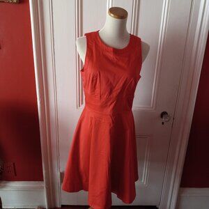 FRENCH CONNECTION DEEP CORAL COTTON SLEEVELESS DRESS NEW NWOT 8